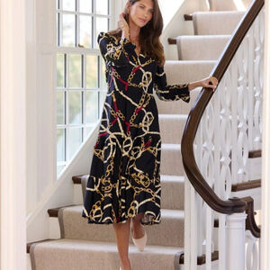 Jude Connally Maggie Dress, Ribbons and Chain Black